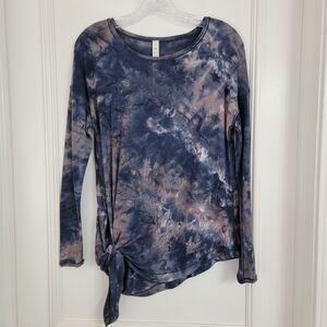 Lululemon To The Point Long Sleeve Top Women's  Mist Sheer Spray Navy Tye Dye 4